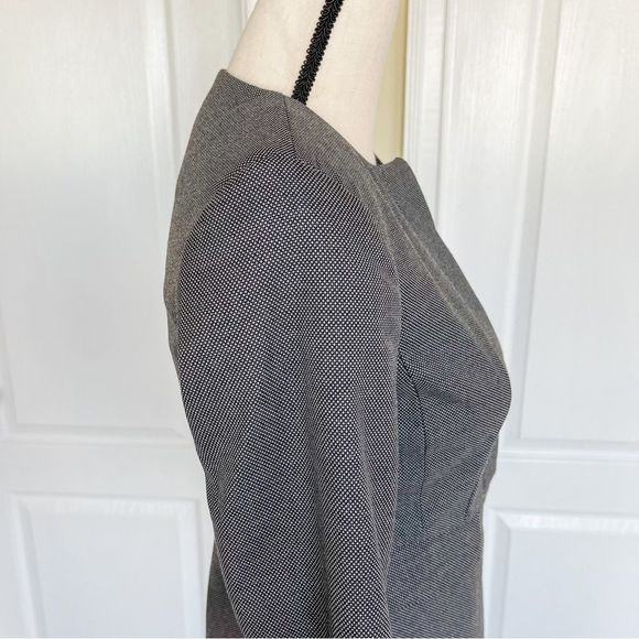 Ann Taylor 00P Grey Pokadot Blazer Suit Jacket w/ Pockets & Hidden Front Buttons - Picture 8 of 15